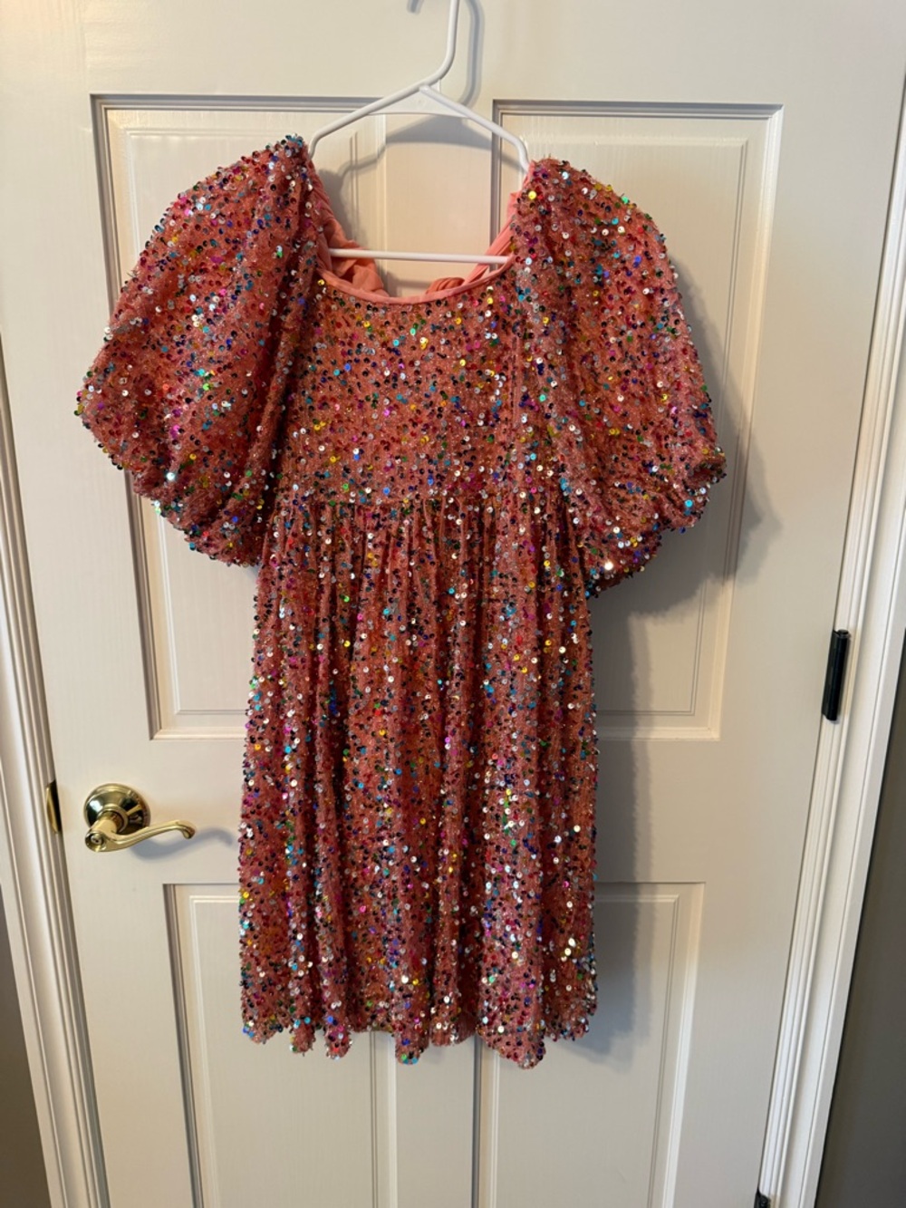 Sparkling Sequin Pink Girls' Party Dress